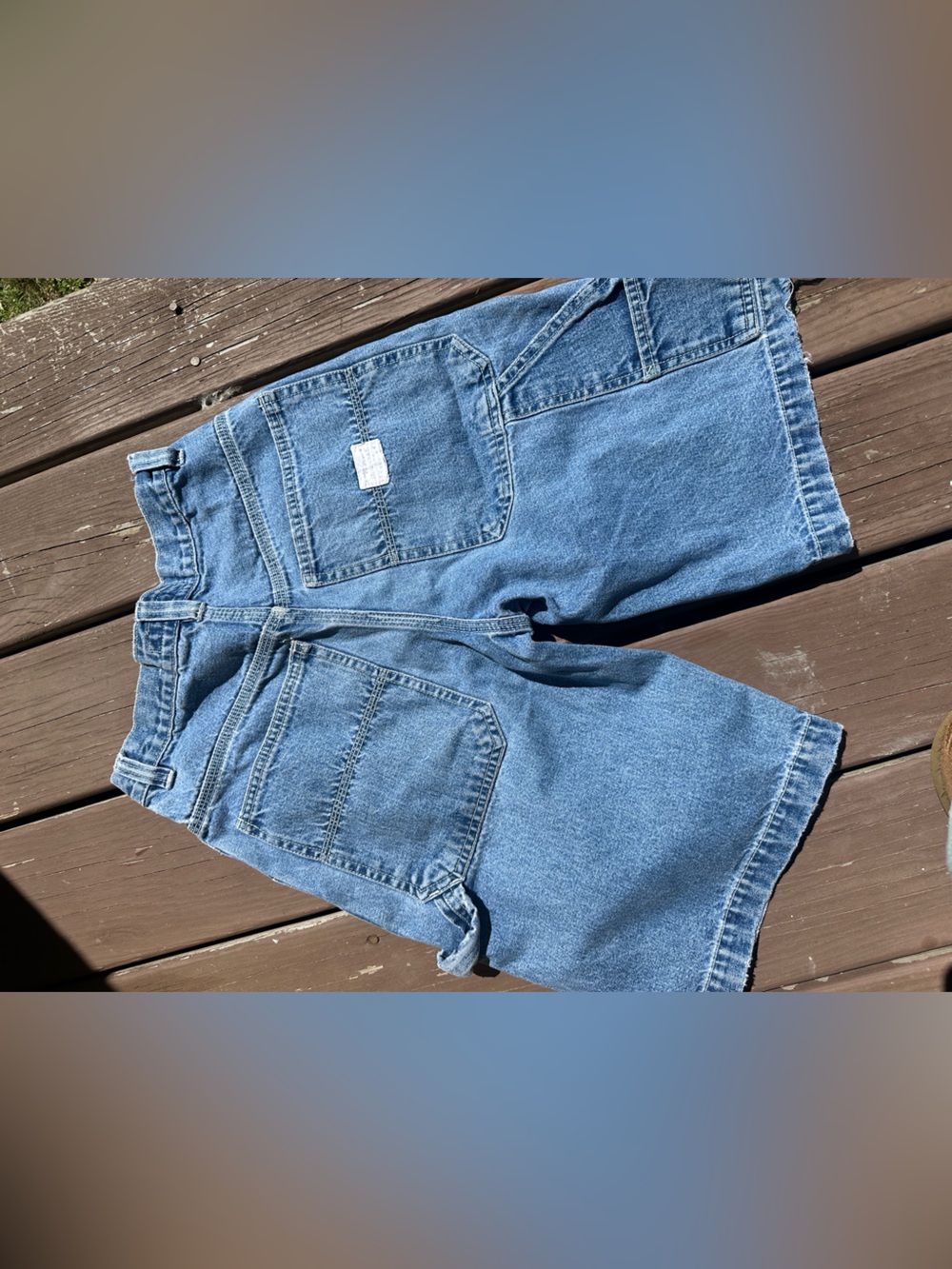 UNIONBAY Light Blue Denim Shorts with Red Logo Tag - Picture 4 of 6
